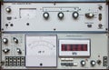 Old measuring device with analog measuring indicator Royalty Free Stock Photo