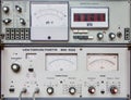 Old measuring device with analog measuring indicator Royalty Free Stock Photo