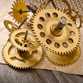 Old mechanical clock gear Royalty Free Stock Photo