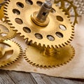 Old mechanical clock gear Royalty Free Stock Photo
