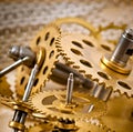 Old mechanical clock gear Royalty Free Stock Photo