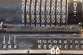 Old mechanical manual counting machine for mathematical calculations