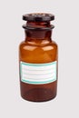 Old medicine bottle with blank label Royalty Free Stock Photo