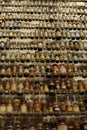 Old medicine in jars and bottles arranged on shelves on an exibition in UNESCO World Heritage Zollverein Coal Mine in Essen