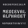 Old medieval alphabet vector font