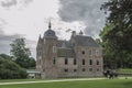 Medieval castle surrounded by a moat