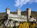 Old medieval castle in Foix, Ariege Royalty Free Stock Photo