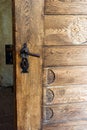 Old medieval castle wooden door