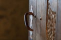 Old medieval castle wooden door