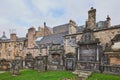 The old medieval cemetery around Greyfriars Kirk in the city center of Edinburgh