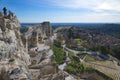 Old medieval city on the rock formation in Les Baux de Provence - Camargue - France