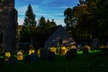 Old Medieval english Cemetery, gravestones, typical old British