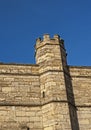 Old medieval english city wall with tower