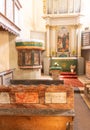 Old medieval evangelical church altar