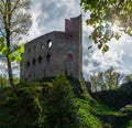 Old medieval fortress ruins of Chateau Spesbourg in deep forest, Alsace, France Royalty Free Stock Photo