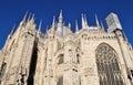 Milan old Italian town cathedral Duomo medieval buildings urban panorama cityscape architecture history background