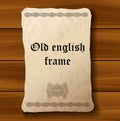 Old medieval parchment paper on wood background Royalty Free Stock Photo