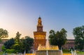 Old medieval Sforza Castle Castello Sforzesco and tower, Milan, Italy Royalty Free Stock Photo