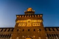 Old medieval Sforza Castle Castello Sforzesco and tower, Milan, Italy