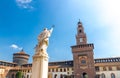 Old medieval Sforza Castle Castello Sforzesco and tower, Milan, Italy Royalty Free Stock Photo