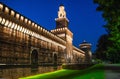 Old medieval Sforza Castle Castello Sforzesco and tower, Milan Royalty Free Stock Photo