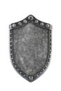 Old medieval shield isolated on white Royalty Free Stock Photo