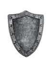 Old medieval shield isolated on white Royalty Free Stock Photo