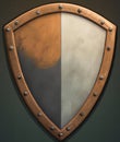 Old medieval shield, knight weapon Royalty Free Stock Photo