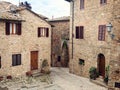 Old medieval small town Monticchiello in Tuscany Royalty Free Stock Photo