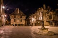 Old medieval stone houses on Mercadial plaza in Saint Cere