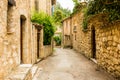 Old medieval street with old houses of charming village Moustiers Sainte Marie, Verdon, Provence, France Royalty Free Stock Photo