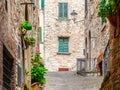 Old medieval street of Tuscan town Royalty Free Stock Photo