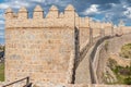 The old Medieval Wall of the ancient city of Avila, Spain Royalty Free Stock Photo