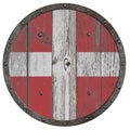 Old medieval wooden shield of crusaders 3d illustration Royalty Free Stock Photo