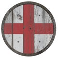 Old medieval wooden shield of crusaders 3d illustration Royalty Free Stock Photo