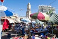 Old medina market by the clock tower in Casablanca