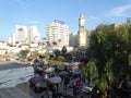 Old medina market by the clock tower in Casablanca