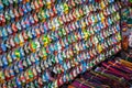 Old Medina souk Fez, artisan shop of colorful moroccan leather,