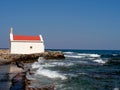 Old Mediterranean church near sea in Hersonissos Greece Royalty Free Stock Photo