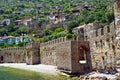 Old Mediterranean Town Behind Fortress Wall Near t