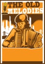 the old melodies poster design. Vector illustration decorative design