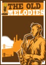 The old melodies poster design.. Vector illustration decorative design