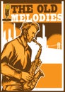 the old melodies poster design. Vector illustration decorative design