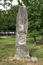 Old memorial stone on the Saint James Way in Spain Royalty Free Stock Photo