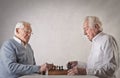 Old men playing chess Royalty Free Stock Photo