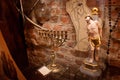 TRAKAI, LITHUANIA - JANUARY 02, 2013: Old menorah in Museum of Sacred Art Royalty Free Stock Photo