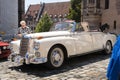 Old Mercedes Benz cabriolet - lateral view Royalty Free Stock Photo