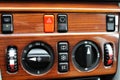 Old Mercedes climate control buttons and regulators Royalty Free Stock Photo