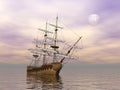 Old merchant ship - 3D render