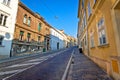 Old Mesnicka street in Zagreb upper town Royalty Free Stock Photo